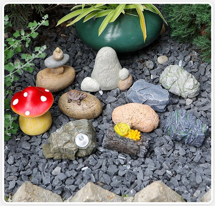 Schránka na kľúče / atrapa kameňa šedý s machom