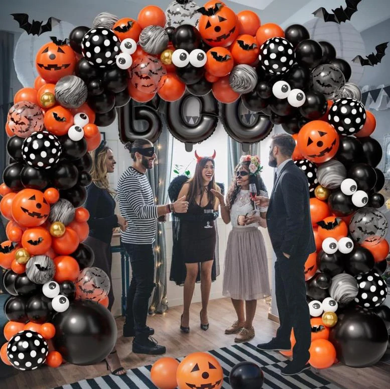 Párty balóniky, balóniková girlanda halloween BOO 141ks