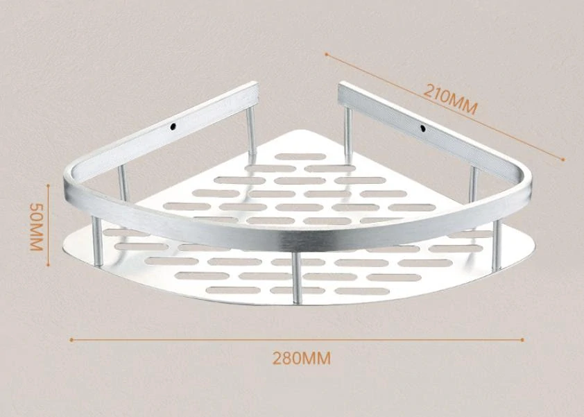 Nalepovacia rohová polička ALU strieborná