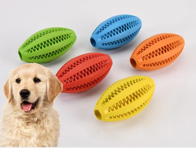 Hryzátko, rugby lopta na maškrty 9 cm modrá