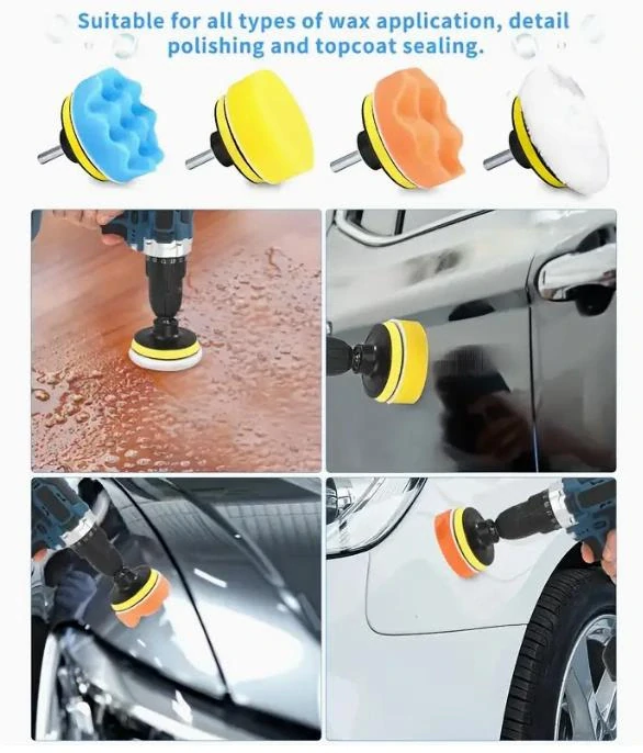 Súprava leštiacich kotúčov na vŕtačku 11 ks – priemer 10 cm