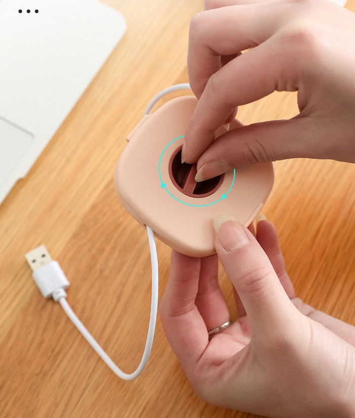 Naviják na usb kábel, navíjač na slúchadlá - biely