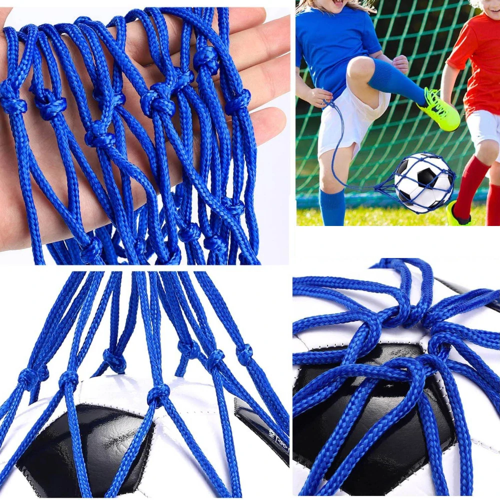 Futbalový trenažér s pásom na telo a elastickým lanom (modrý)