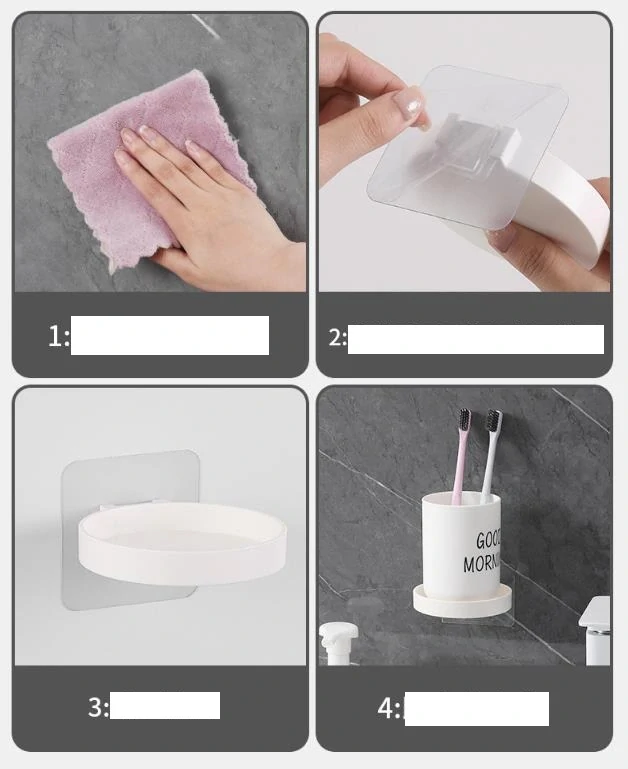 Samolepiace mini okrúhla nástenná polička – sivá