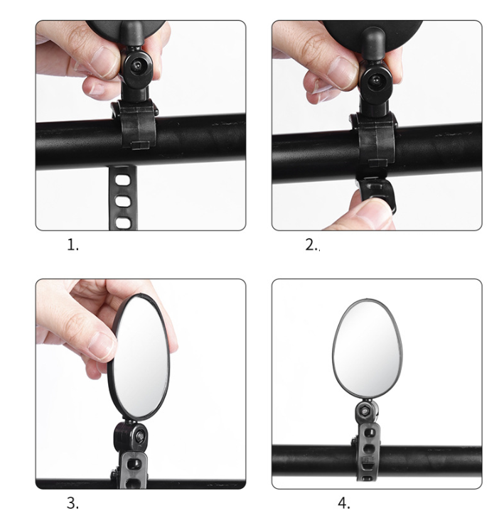 Cyklistické spätné zrkadlo na riadidlá (1 ks, čierne)