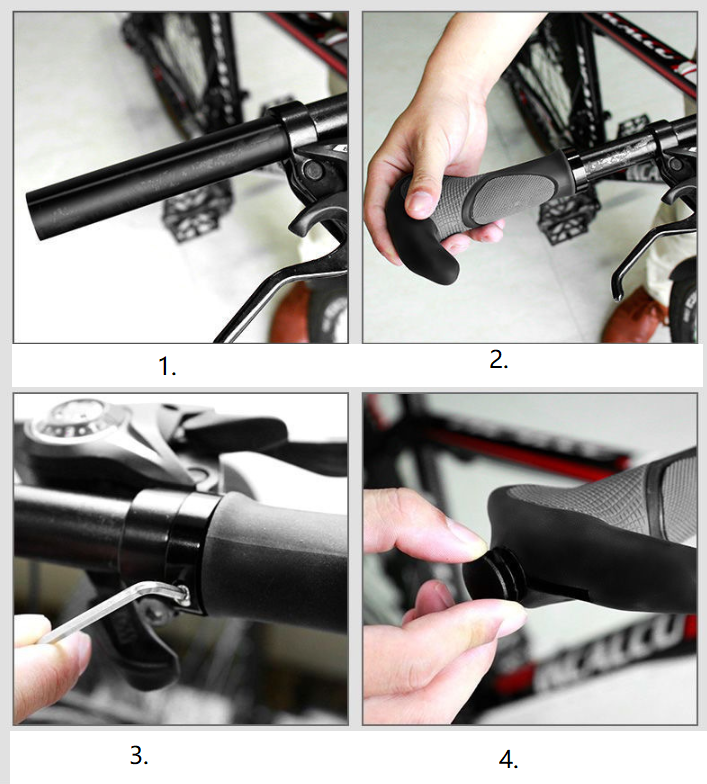 Ergonomické rohy na bicykel (1 pár, čierna farba)