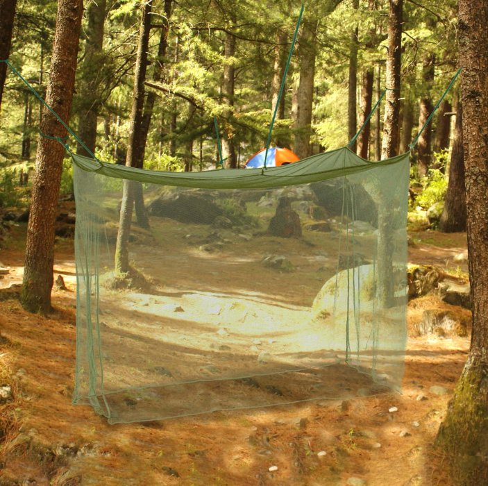 Moskytiéra na kempovanie / vonkajšie spanie – biela (200 × 90 × 180 cm)