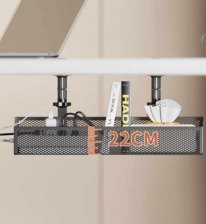 Organizér káblov pod stôl 34cm - čierny