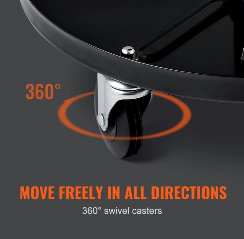 Pojazdná montážna stolička s nastaviteľnou výškou a úložným priestorom