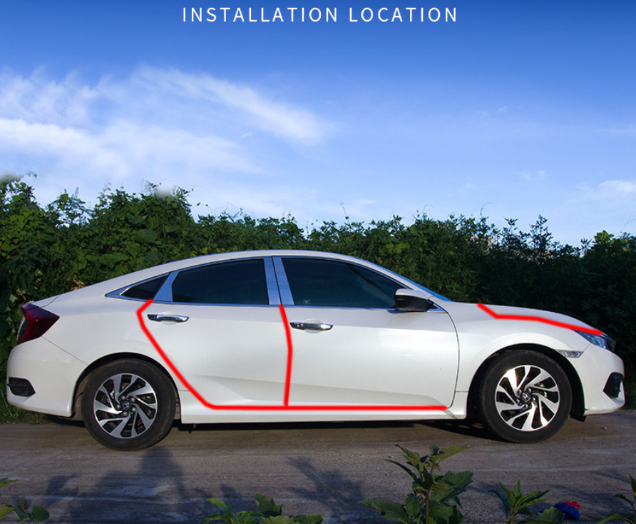 Ochranná lišta na hrany dverí auta - karbón (5 m)