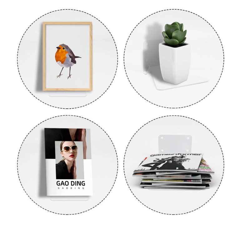 Kovová neviditeľná polička - čierna 1ks 130mm