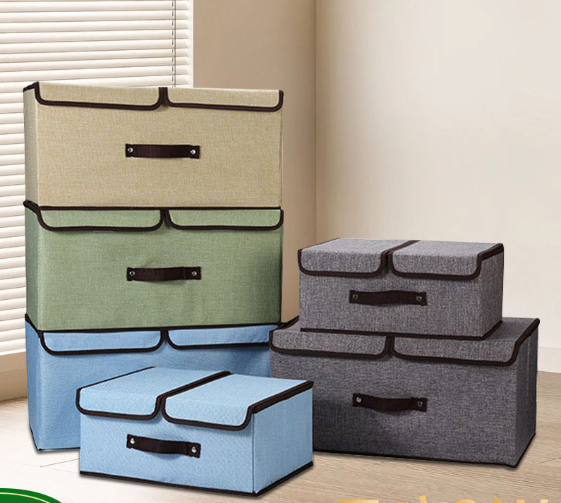 Skladací úložný box s vekom – malý zelený