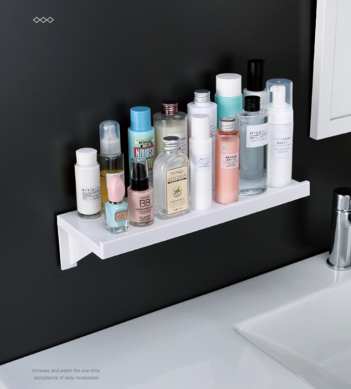 Nástenná nalepovacia kúpeľňová polica – biela (1 ks)