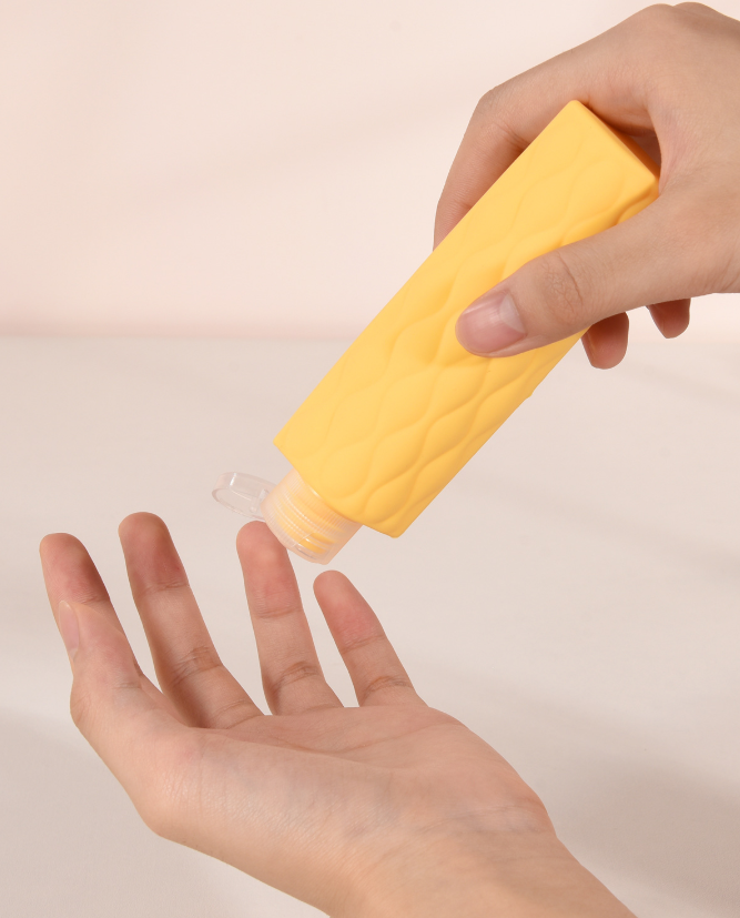 Cestovné silikónové fľaštičky 4v1 - modré