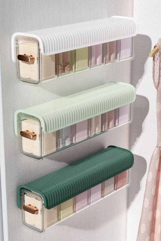 Nalepovací výsuvný organizér - 6 priehradok, biely