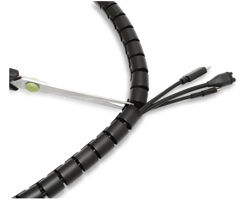Špirálový organizér káblov (cable tube) – čierny, 2 m / Ø 22 mm
