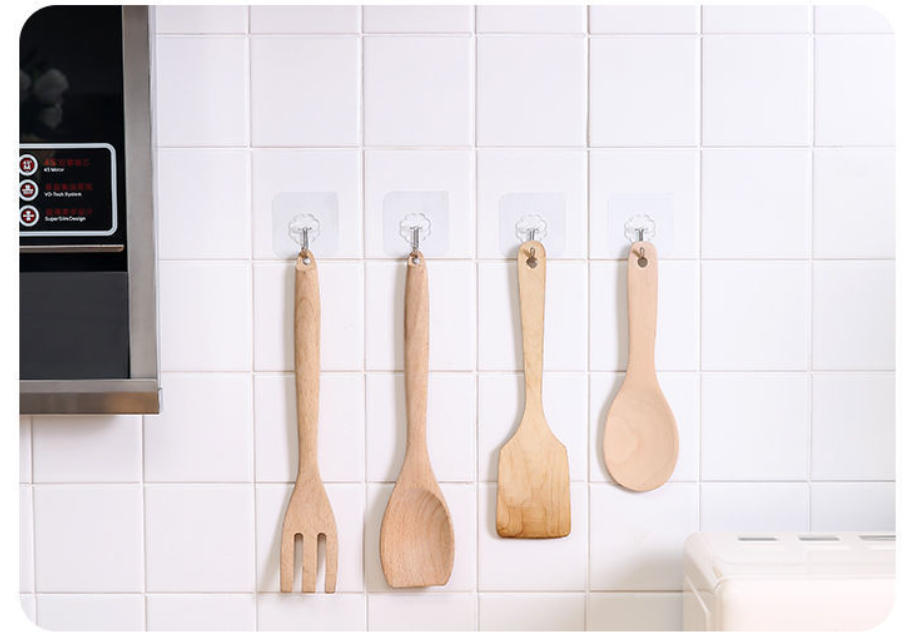 Samolepiaci háčik transparentný – sada 5 ks