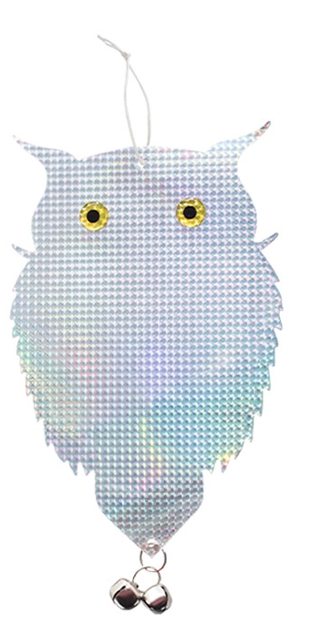 Reflexný odpudzovač vtákov – Sova so zvončekmi 38 × 25,6 cm