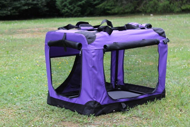 Klietka pre psa látková, prepravky, veľ. S fialová ELEMENTRIX