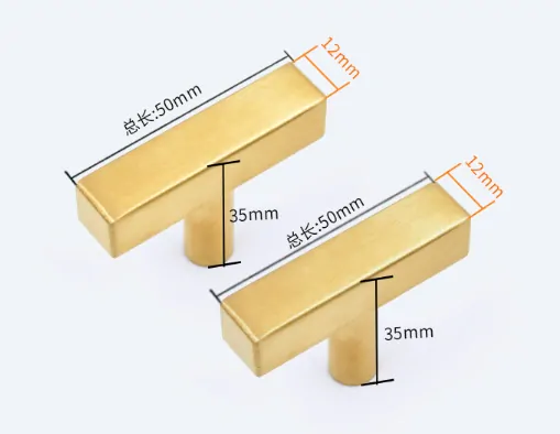 Nerezové madlo knopka 50mm zlaté 12x12mm