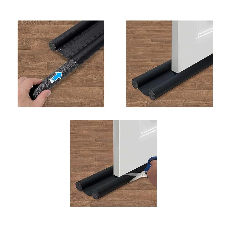 Obojstranná tesniaca lišta pod dvere, skladacia šedá