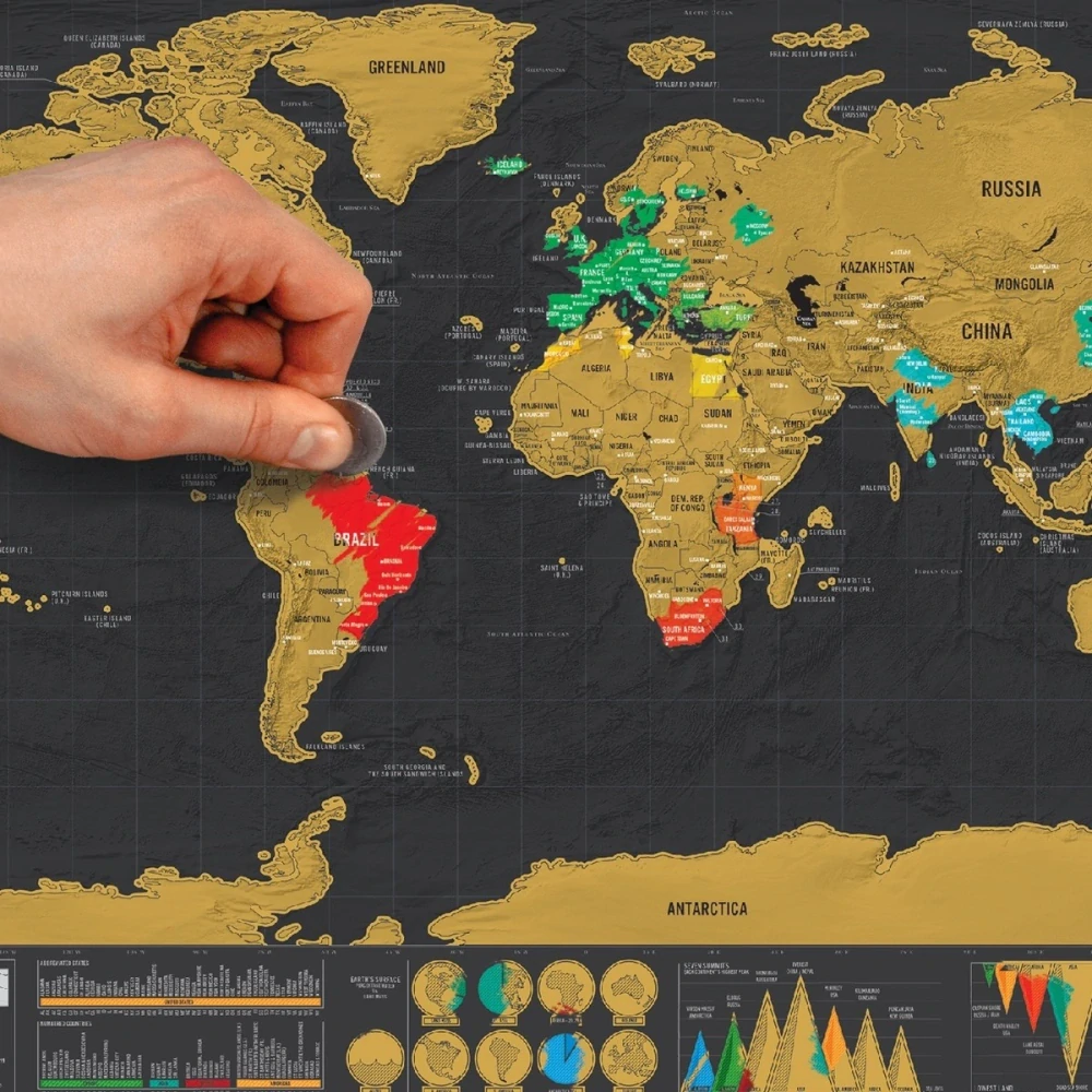 Stieracia mapa sveta Deluxe variant č.2