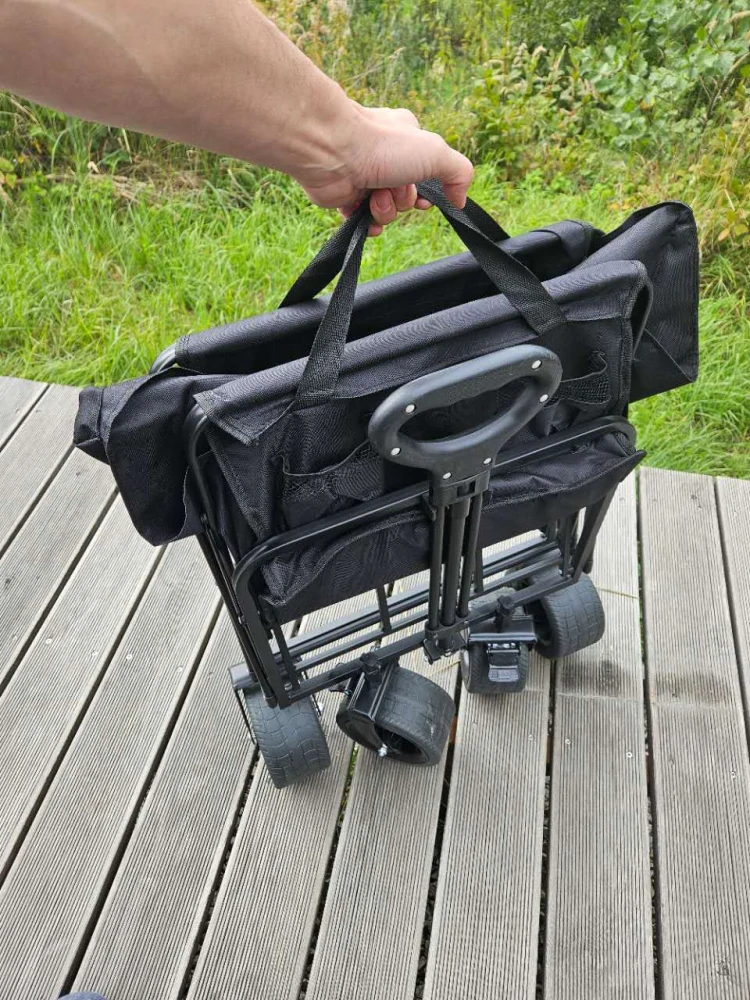 Skladací kempingový vozík, plážový vozík, tankové kolesá 90mm