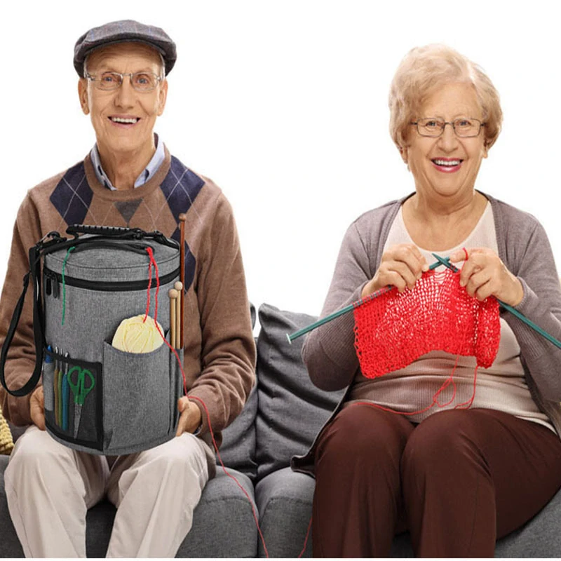 Taška na pletenie, na priadze a doplnky, ružová