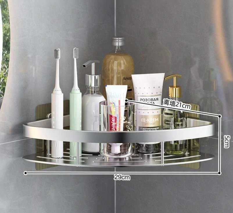 Nalepovacia rohová polička ALU strieborná