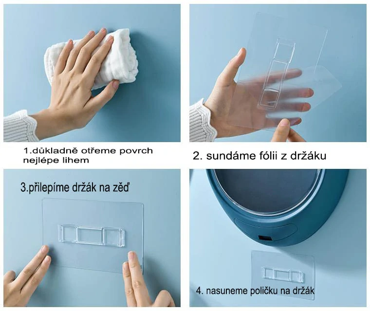 Organizér do kúpeľne na stenu okrúhly