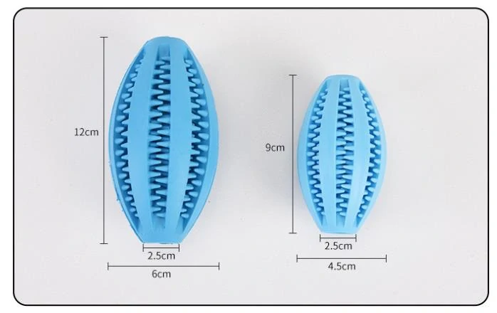 Hryzátko, rugby lopta na maškrty 9 cm modrá