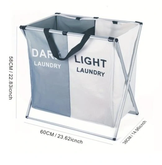 Dvojitý kôš na bielizeň 113 l čierna biela