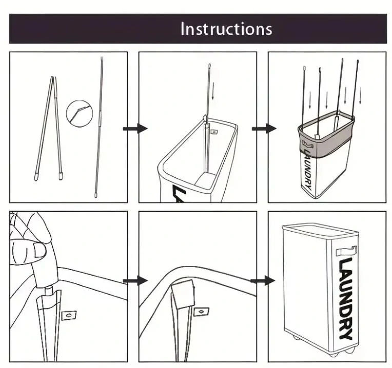 Textilný kôš na bielizeň kompaktný šedy