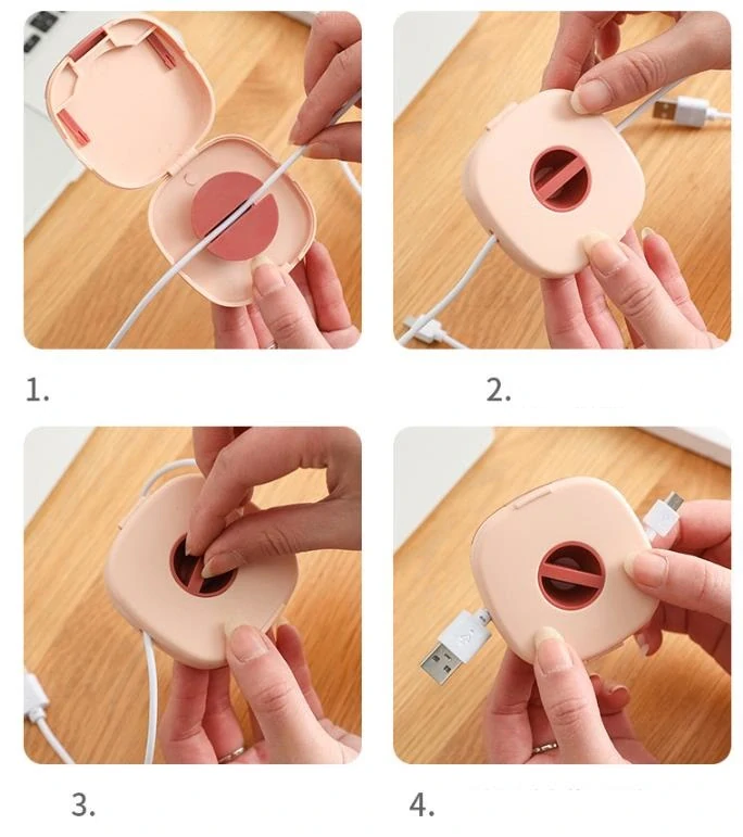 Naviják na usb kábel, navíjač na slúchadlá - biely