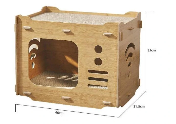 Domček pre mačky a malé psy 2v1 so škrabadlom