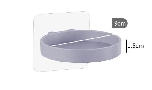 Samolepiace mini okrúhla nástenná polička – sivá