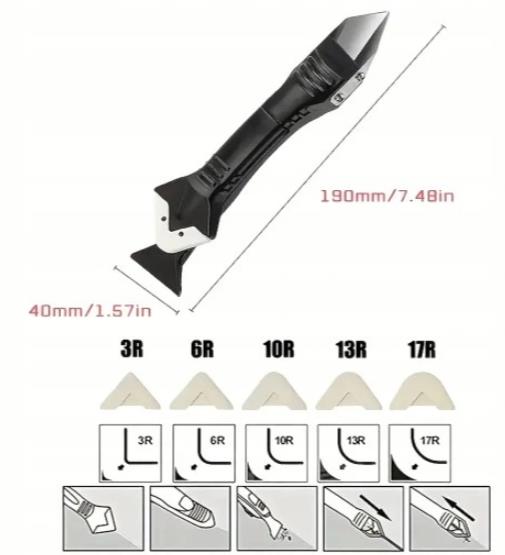 Škrabka pre prácu so silikónom 3v1