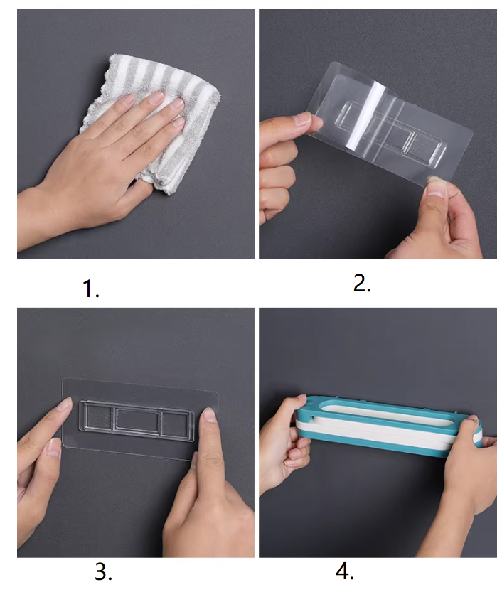 Nástenný držiak na papuče – skladací organizér (šedo-biely)