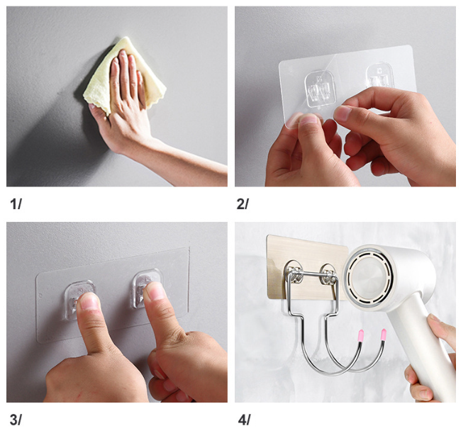 Nalepovací držiak fénu, nerez