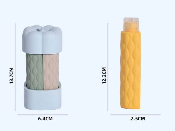 Cestovné silikónové fľaštičky 4v1 - modré