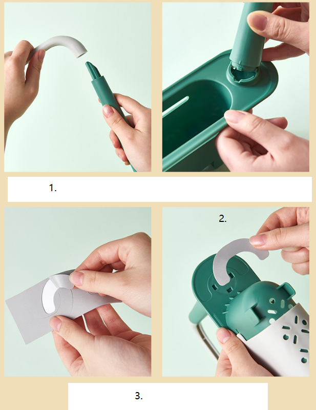 Odkvapkávací organizér na drez s držiakom na utierku – modrý