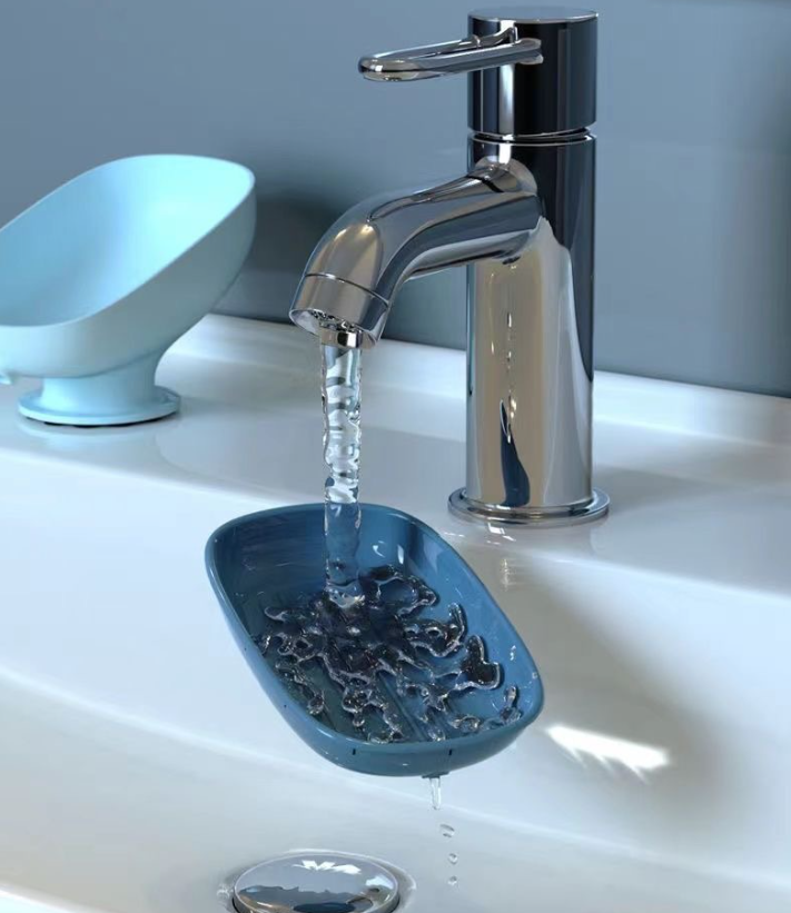 Držiak mydla s prísavkou a odtokom – šedá