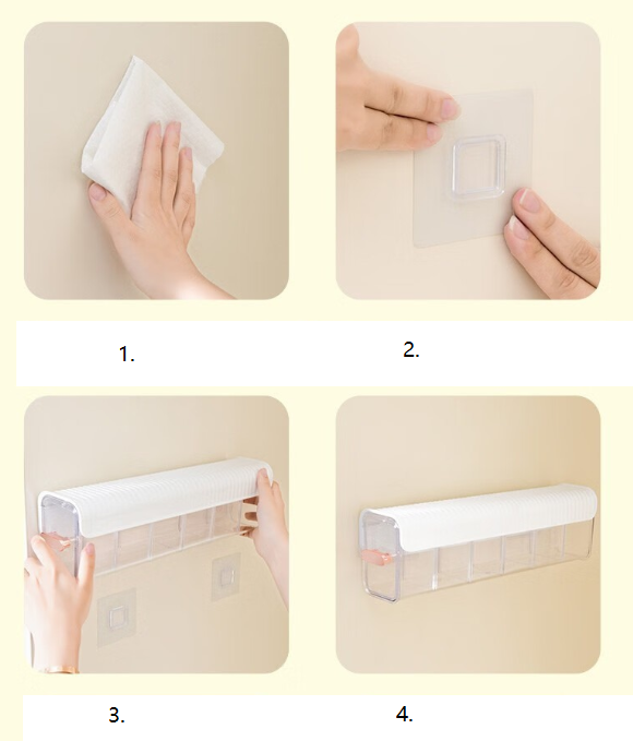 Nalepovací výsuvný organizér - 6 priehradok, biely