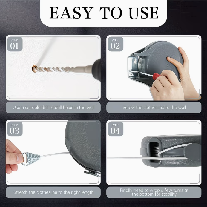 Navíjacia šnúra na bielizeň – 15 m + štipce