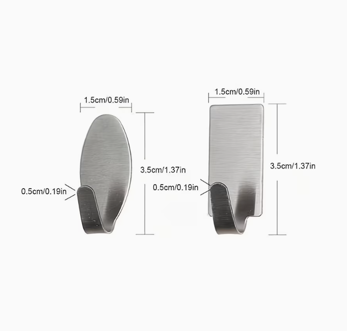 Samolepiaci háčik – nerez ovál 6 ks