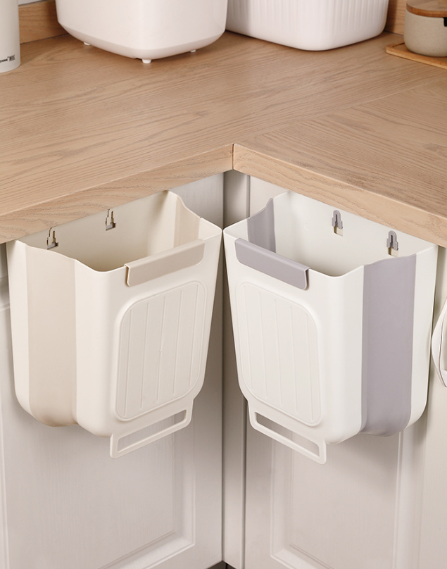 Skladací odpadkový kôš na kuchynské dvierka – 6 l (hnedá varianta)