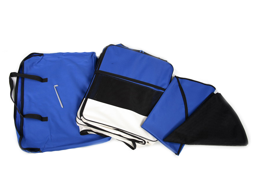 Klietka kruhová, skladacia, látková, výbehy, veľkosť L, tmavá modrá