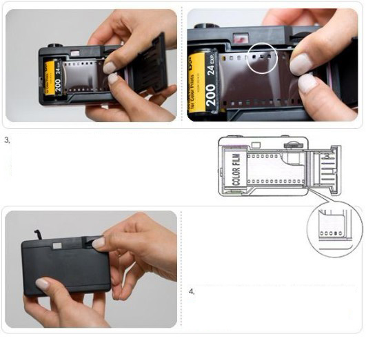 Lomo fotoaparát 4x čierno oranžový