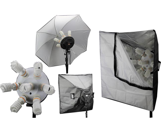 Softbox 80 × 80 cm s lampou pre 7 žiaroviek ELEMENTRIX