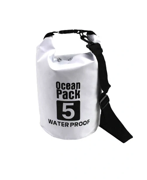 Vodotesný vak Ocean Pack 5 l, farba biela